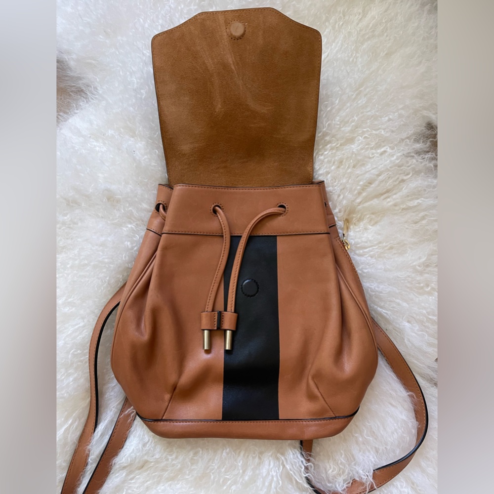 Rag & Bone Mini Pilot Drawstring Flap Leather Bac… - image 2